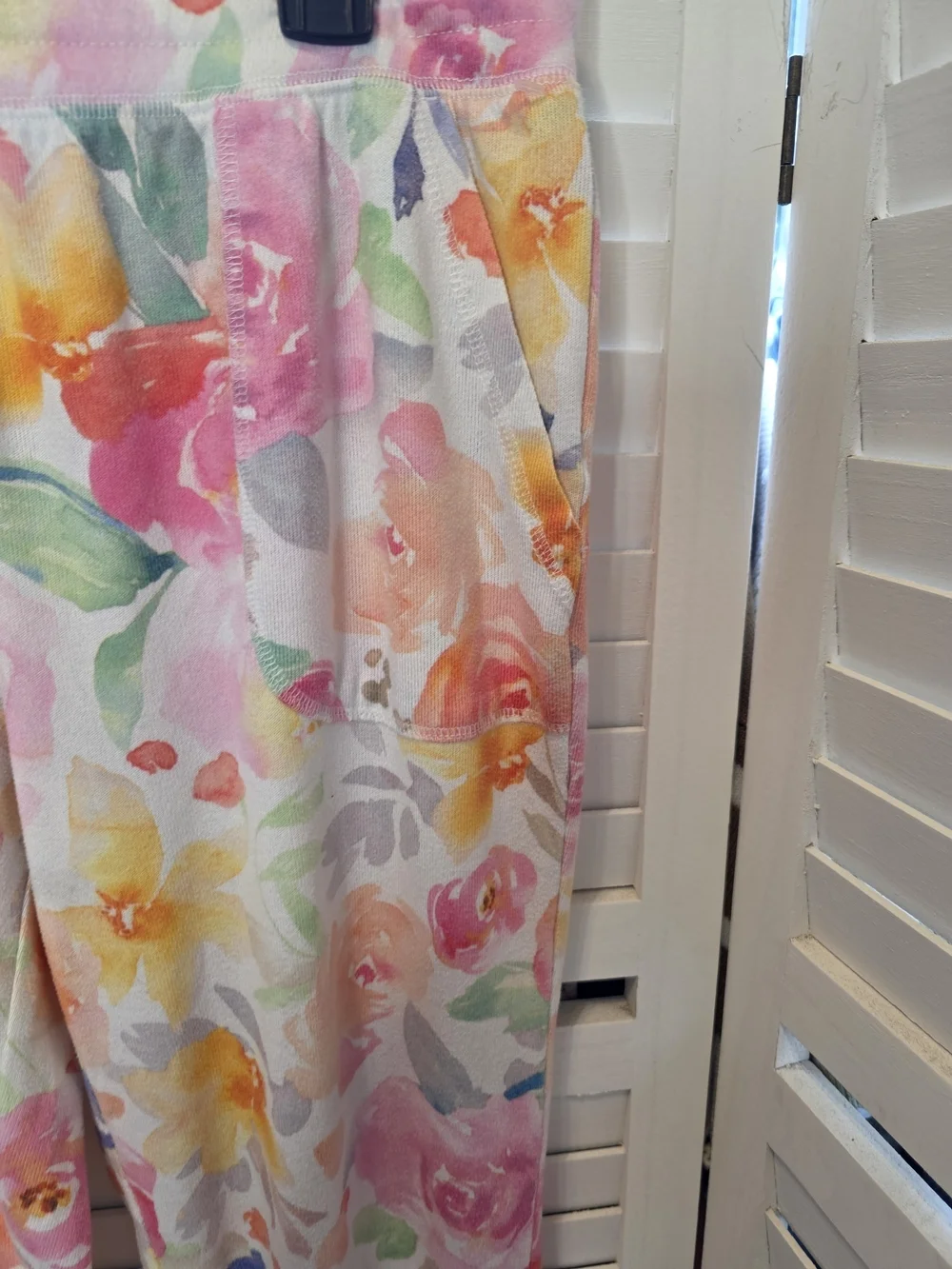 P.J. Salvage Pastel Watercolor Lounge Pants MED WAIST 15 FLAT PLUS STRETCH 1483